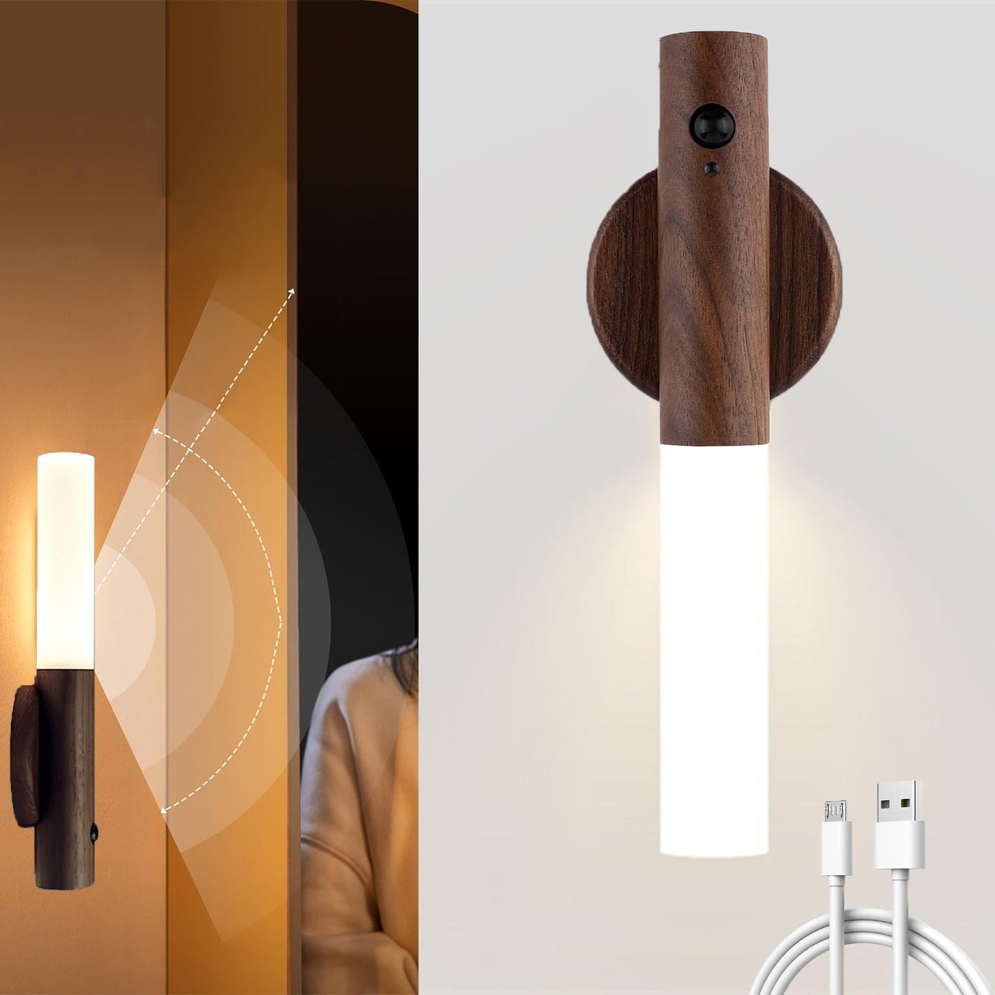 Aplique de pared magnético con luz nocturna