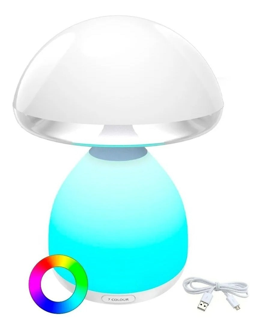 Lámpara Velador Hongo 7 Colores Led