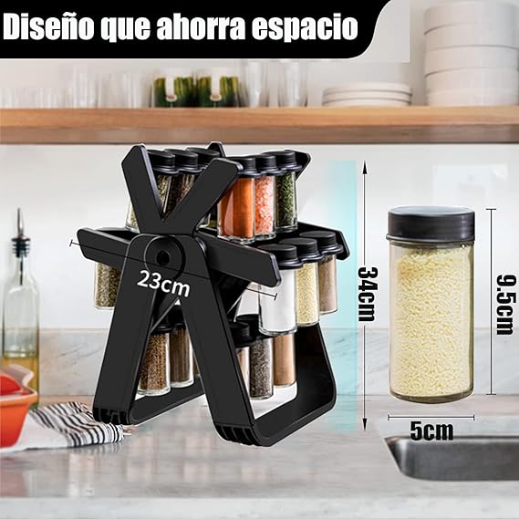 Especiero Rotativo 360° Para 18 Frascos