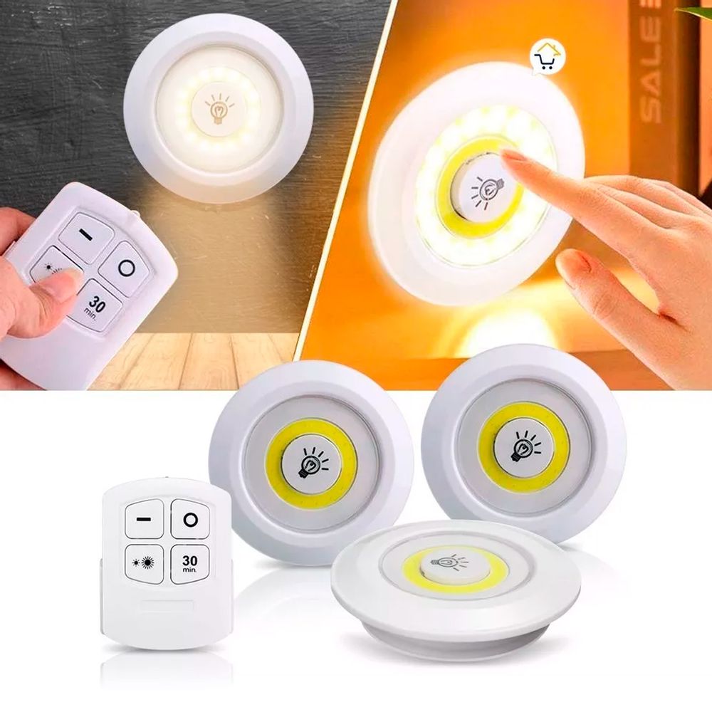 3 Luces Led Inalambricas Con Control luz