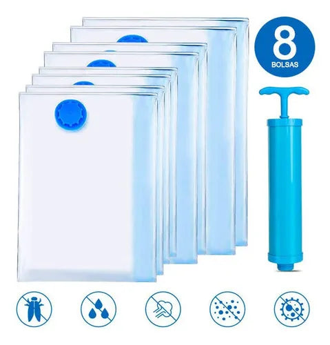 Pack 6 bolsas al vacio con Bomba Manual
